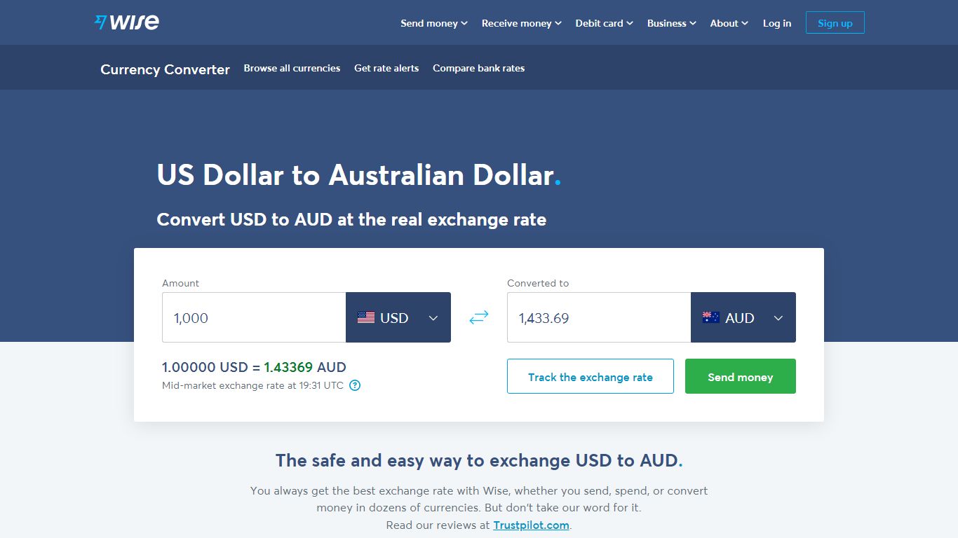 US Dollar to Australian Dollar Exchange Rate. Convert USD/AUD - Wise